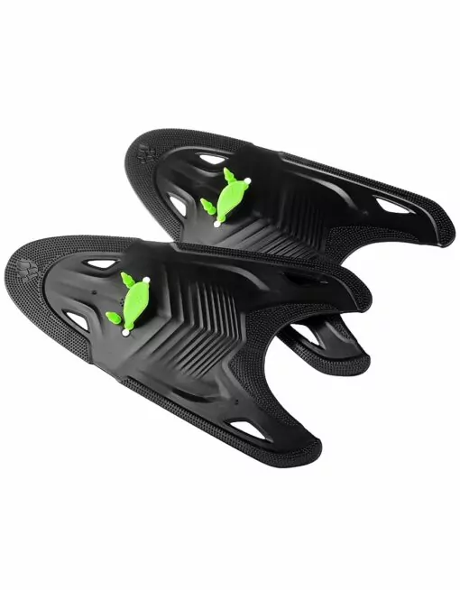 Mad Wave Freestyle Paddles in Schwarz mit Silikonbefestigung