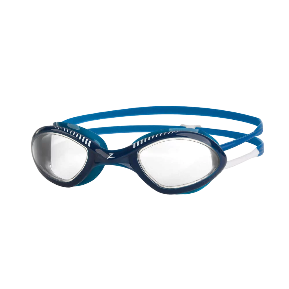 Zoggs Tiger Mid Race Schwimmbrille Blue White Clear mit hydrodynamischem Design