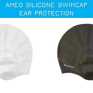 AMEO-SILICONE-swimcap-EAR-PROTECTION-_-black-and-white