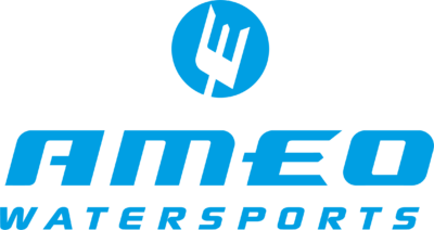 ameo-watersports-logo-blau Ameo Watersports Logo in Blau mit modernem Design für Wassersport, Tauchen und maritime Freizeitaktivitäten.