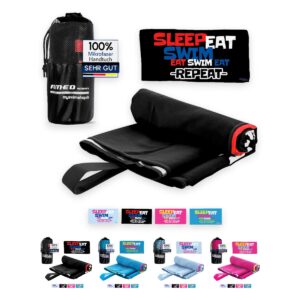 AMEO MICROFIBER TOWEL SLEEP EAT SWIM REPEAT in allen Farben: black, atlanticblue, lightblue, pink