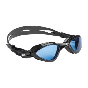 MAD WAVE RAPID TECH L in schwarz – Schwimmbrille für Freiwasser und Triathlon