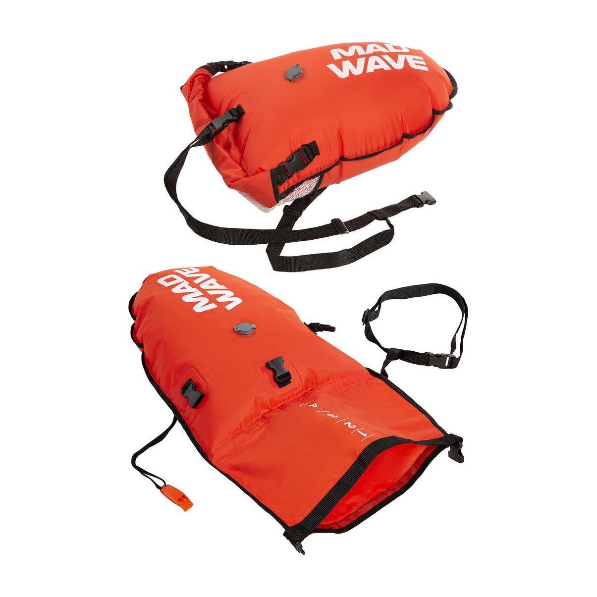MAD WAVE TOW FLOAT LONG RUNS in orange – aufblasbare Schwimmboje fürs Freiwasser, Ansicht 2