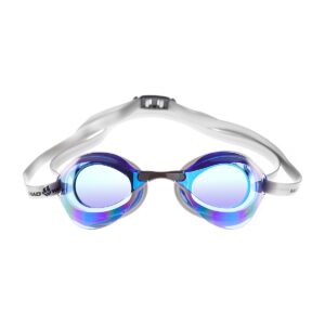 MAD WAVE TURBO RACER II RAINBOW MIRROR in blau – verspiegelte Racing-Schwimmbrille