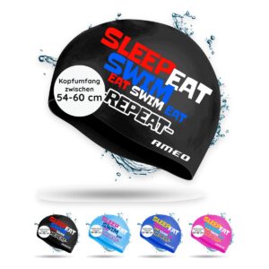AMEO SILICONE SWIMCAP SLEEP EAT SWIM REPEAT – alle Farben im Überblick